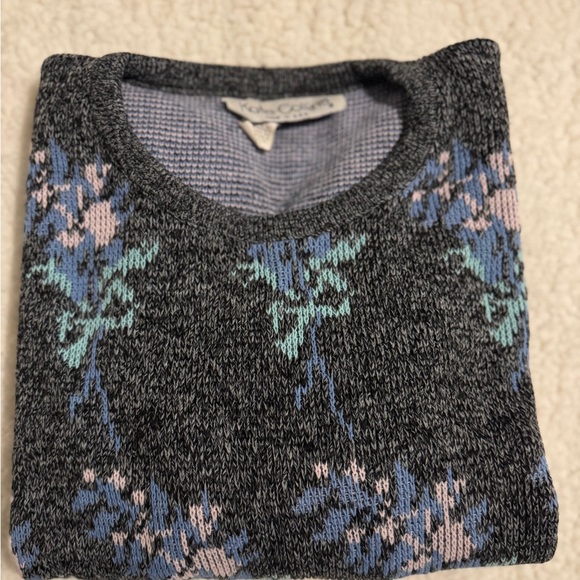 Kate Collin’s Vintage Floral Patterned Gray Sweater 80’s Retro-inspired.Medium - Picture 8 of 8